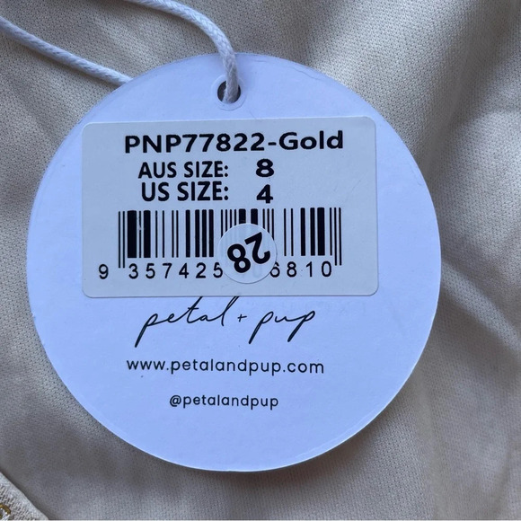 New! Petal & Pup Gold Sequin Mini Dress with Belt 33124 - Picture 14 of 16